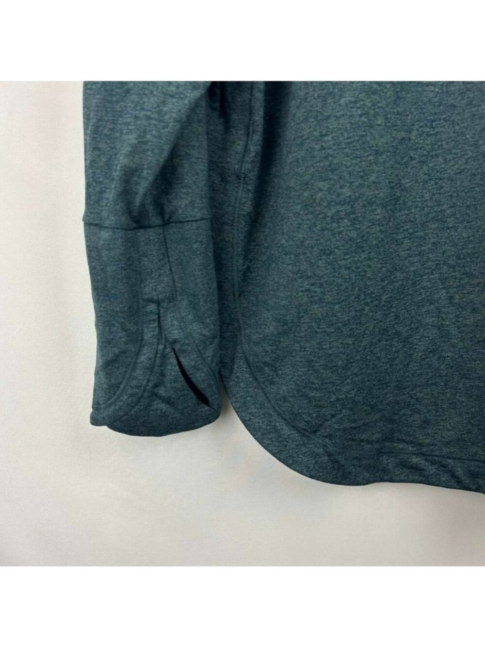 Athleta Uptempo Hoodie Sweatshirt Womens 1X Heather Teal Long Sleeve Thumbholes - Picture 11 of 16